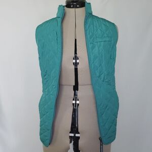 NEW Van Heusen Women's Quilted Vest XXS Blue Green Puffer Full Zip 5 Pockets